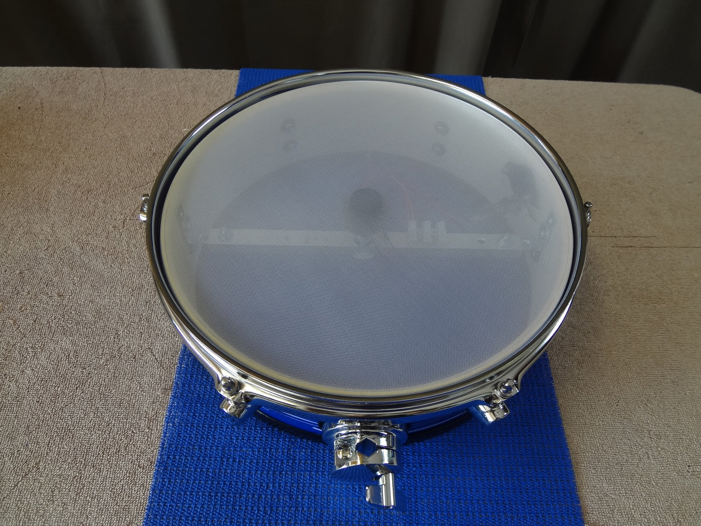 NEW 12'' CUSTOM ELECTRONIC SNARE DRUM - BLUE/WHITE STRIPE