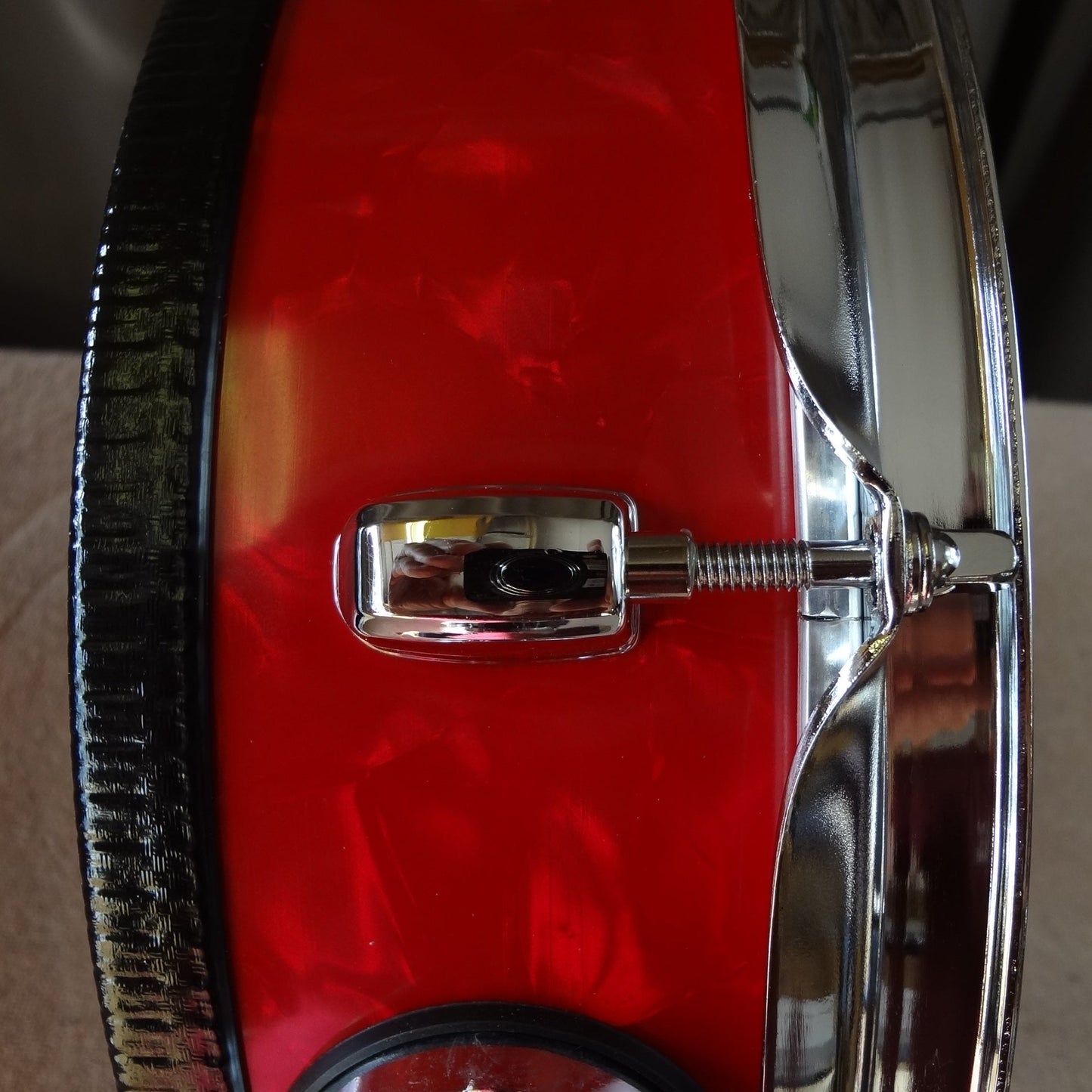 Refurbished 12 Inch Custom Built Electronic Snare Drum - Red Pearl