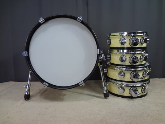 NEW 5 PIECE CUSTOM ELECTRONIC DRUM SHELL PACK - CREAM PEARL/VINTAGE
