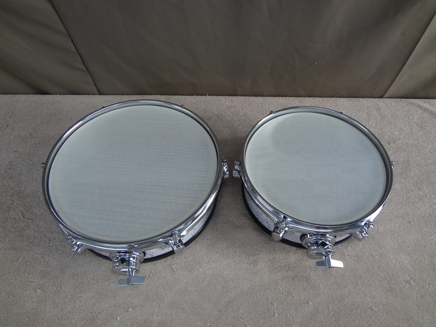 NEW 4 PIECE CUSTOM ELECTRONIC DRUM SHELL PACK - WHITE/BLACK ETCH