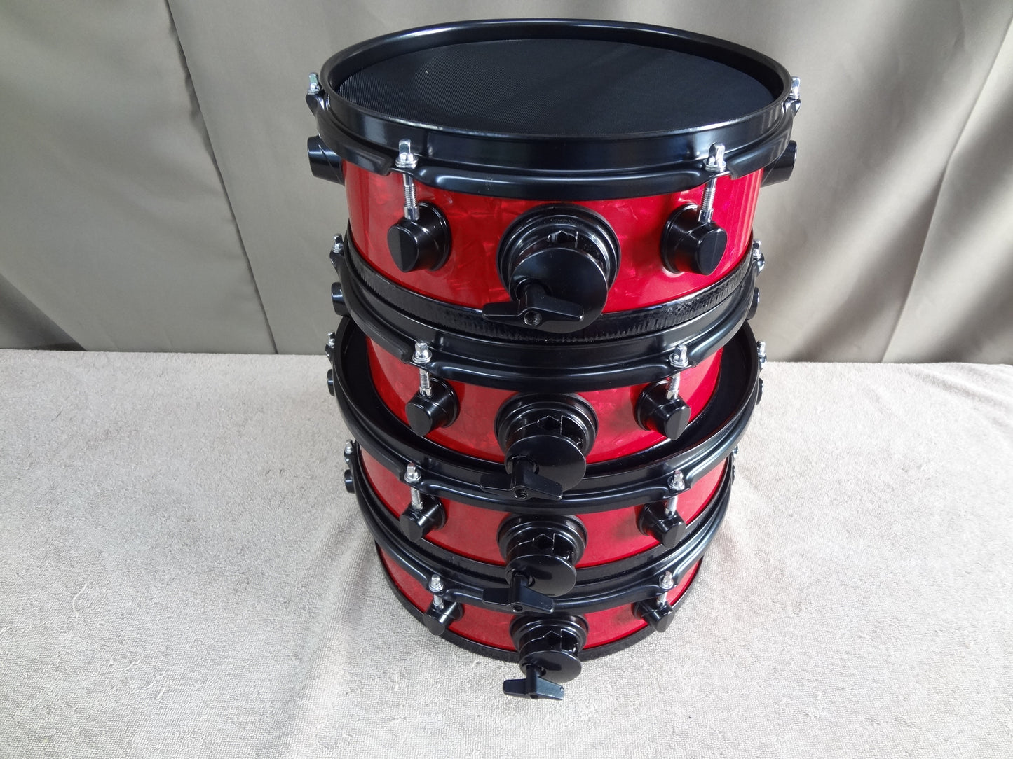 NEW 4 PIECE CUSTOM ELECTRONIC DRUM SHELL PACK - RED PEARL