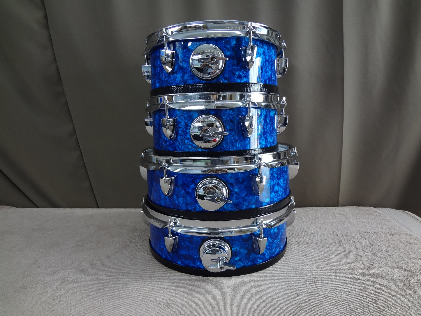 NEW 4 PIECE CUSTOM ELECTRONIC DRUM SHELL PACK - BLUE PEARL