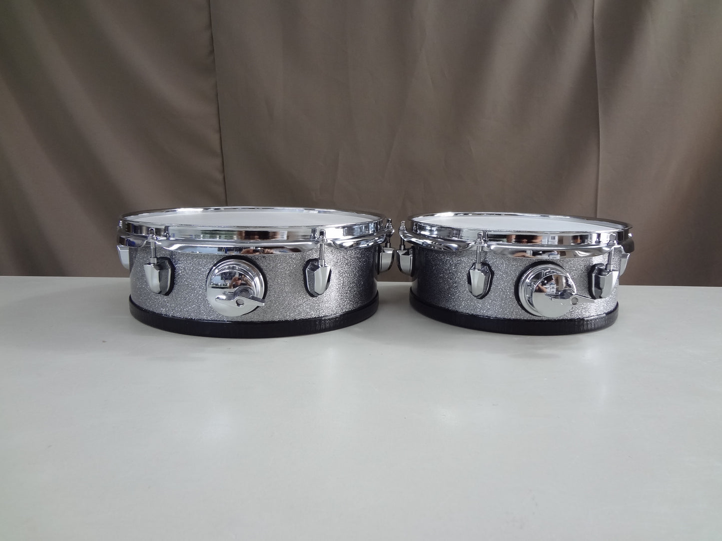 4 PIECE CUSTOM ELECTRONIC DRUM SHELL PACK - SILVER SPARKLE