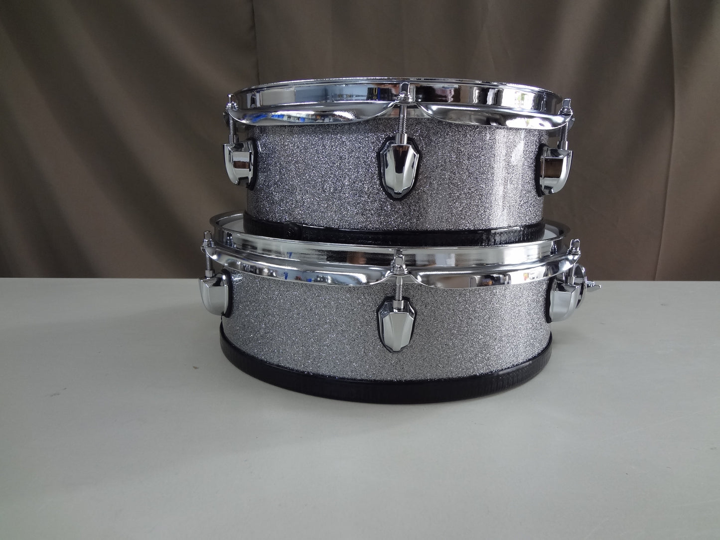4 PIECE CUSTOM ELECTRONIC DRUM SHELL PACK - SILVER SPARKLE