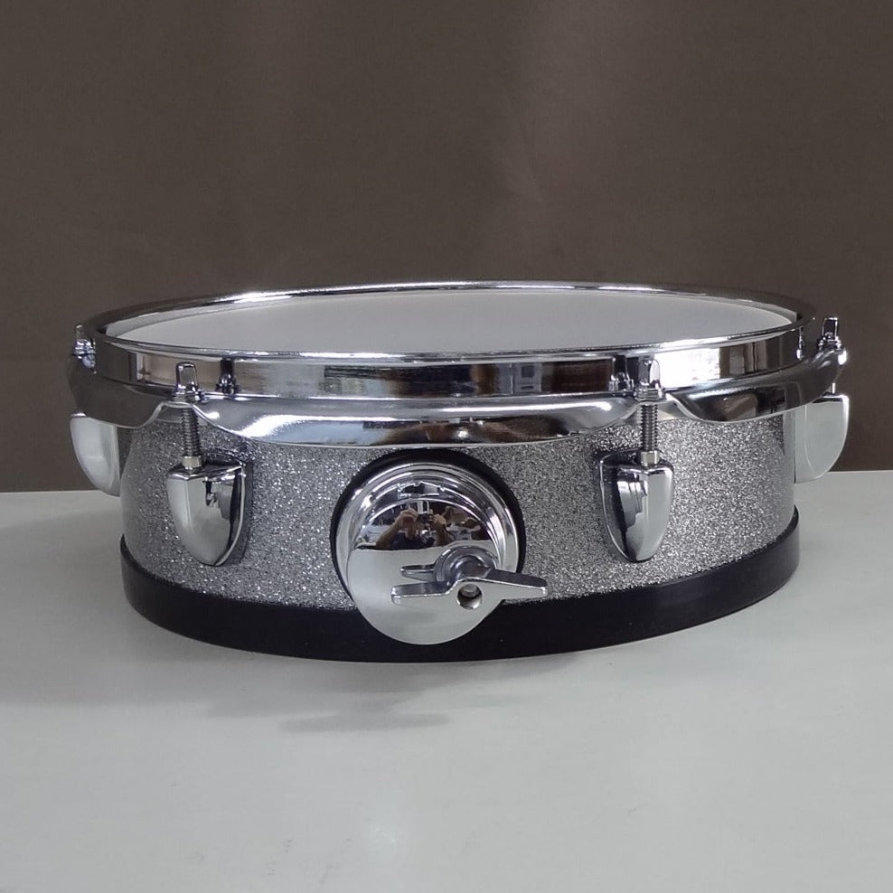 Refurbished 10 Inch Custom Electronic Snare Drum - Silver Glitter