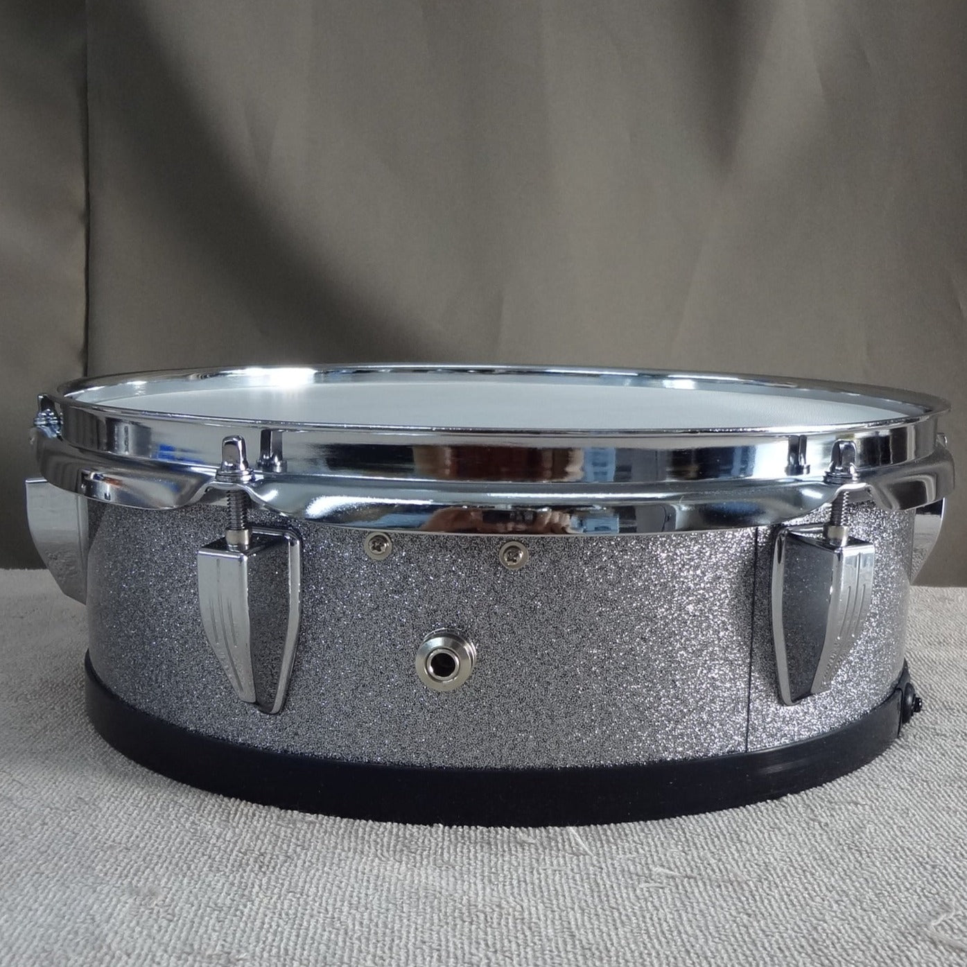 Refurbished 12 Inch Custom Built Electronic Snare Drum - Silver Sparkle