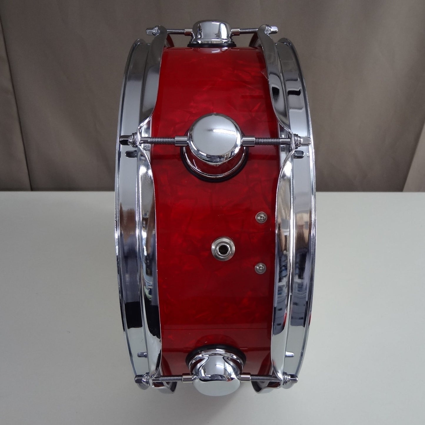 New 13 Inch Custom Electronic Snare Drum - Red Pearl - Large Lugs
