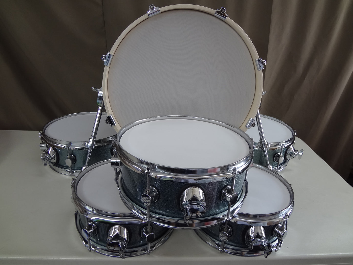 NEW 6 PIECE CUSTOM ELECTRONIC DRUM SHELL PACK - TEAL SPARKLE