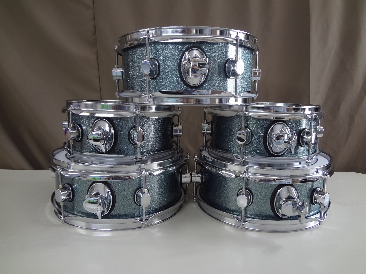 NEW 6 PIECE CUSTOM ELECTRONIC DRUM SHELL PACK - TEAL SPARKLE