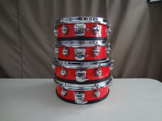 NEW 4 PIECE CUSTOM ELECTRONIC DRUM SHELL PACK - Red wrap