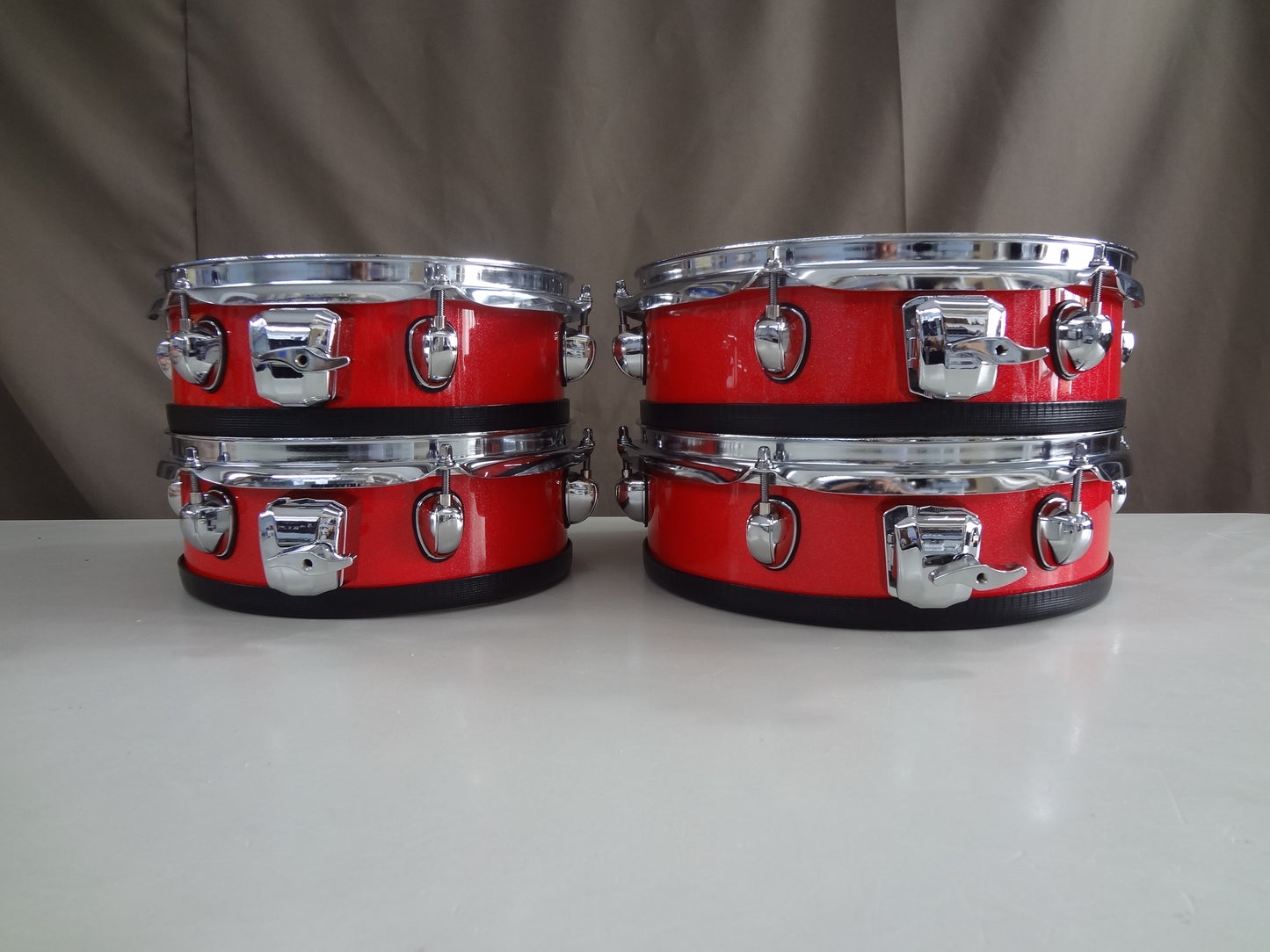 NEW 4 PIECE CUSTOM ELECTRONIC DRUM SHELL PACK - Red wrap