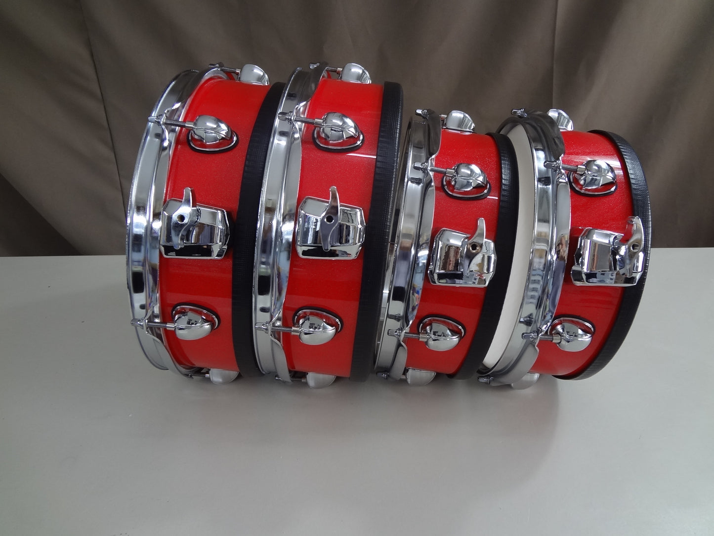 NEW 4 PIECE CUSTOM ELECTRONIC DRUM SHELL PACK - Red wrap