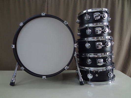 NEW CUSTOM BUILT ELECTRONIC DRUM 6 PIECE SHELL PACK-Black Woodgrain