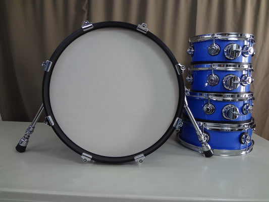 NEW CUSTOM BUILT ELECTRONIC DRUM 5 PIECE SHELL PACK-Blue Sparkle