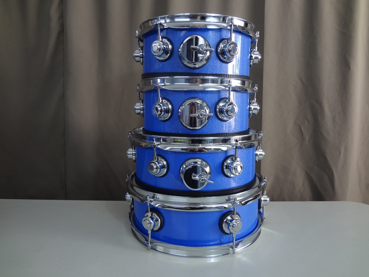 NEW CUSTOM BUILT ELECTRONIC DRUM 5 PIECE SHELL PACK-Blue Sparkle