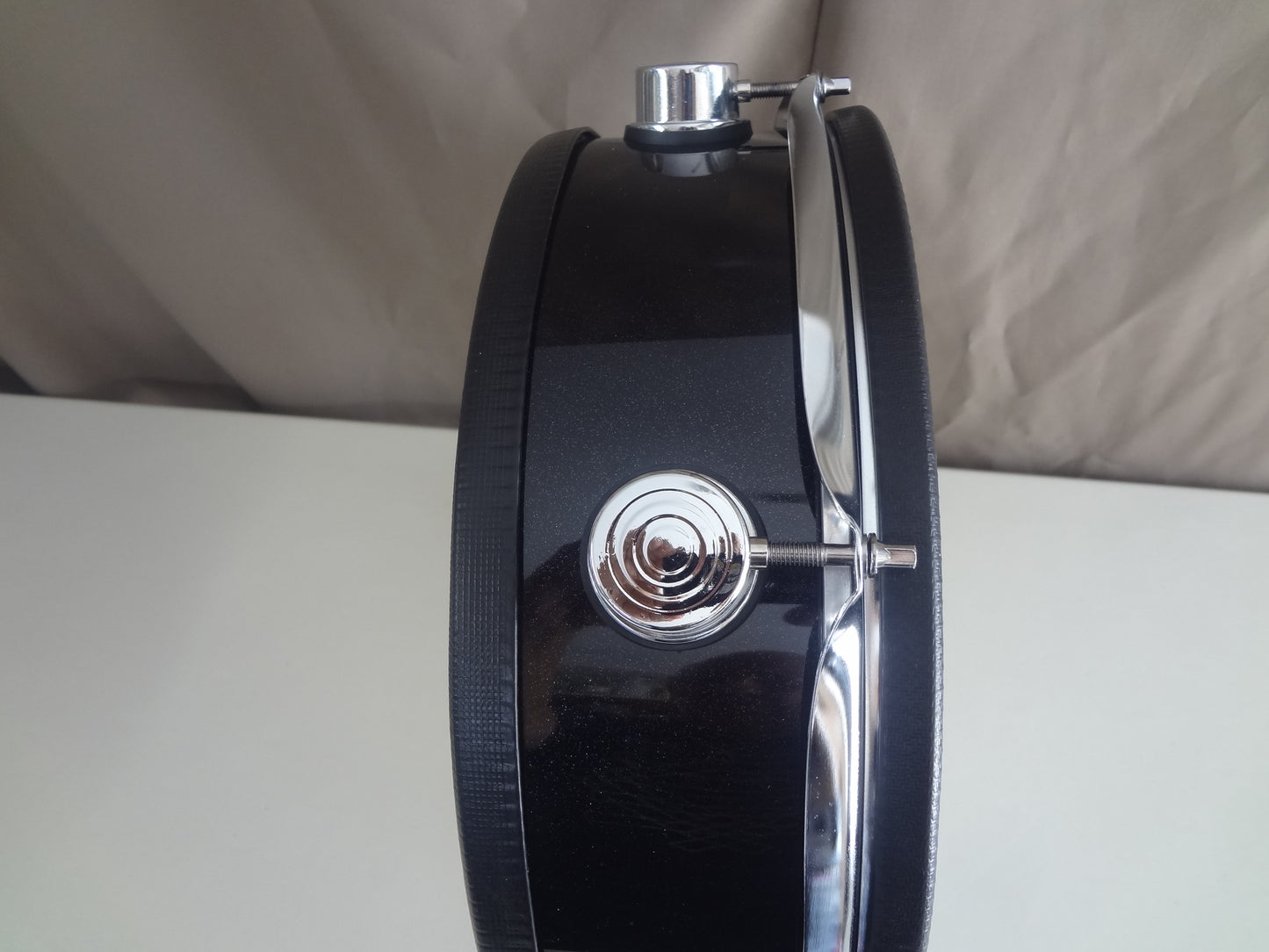 New 14 Inch Custom Electronic Snare Drum - Black- Sparkle wrap.