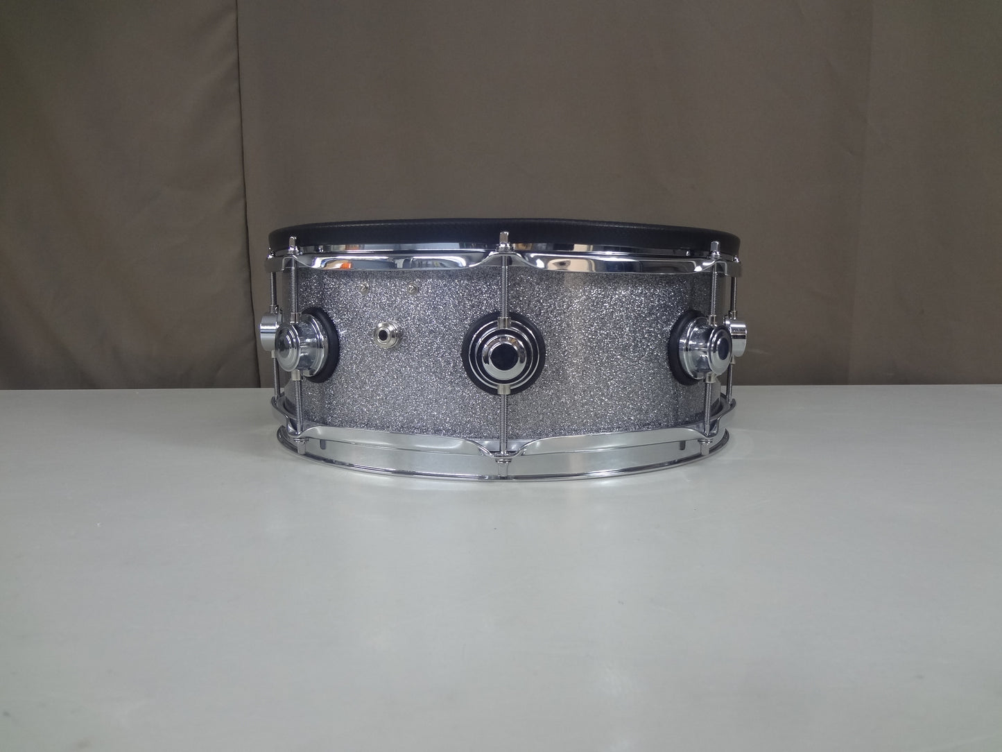 New 14 Inch Custom Electronic Snare Drum - Silver Sparkle
