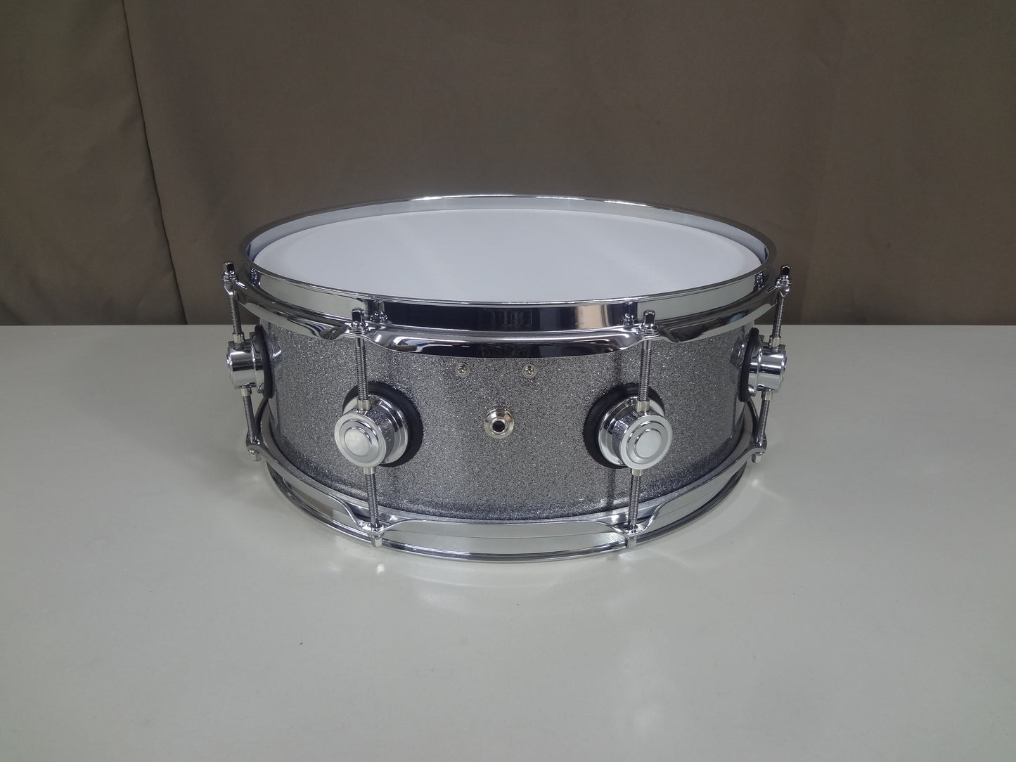 New 14 Inch Custom Electronic Snare Drum - Silver Sparkle