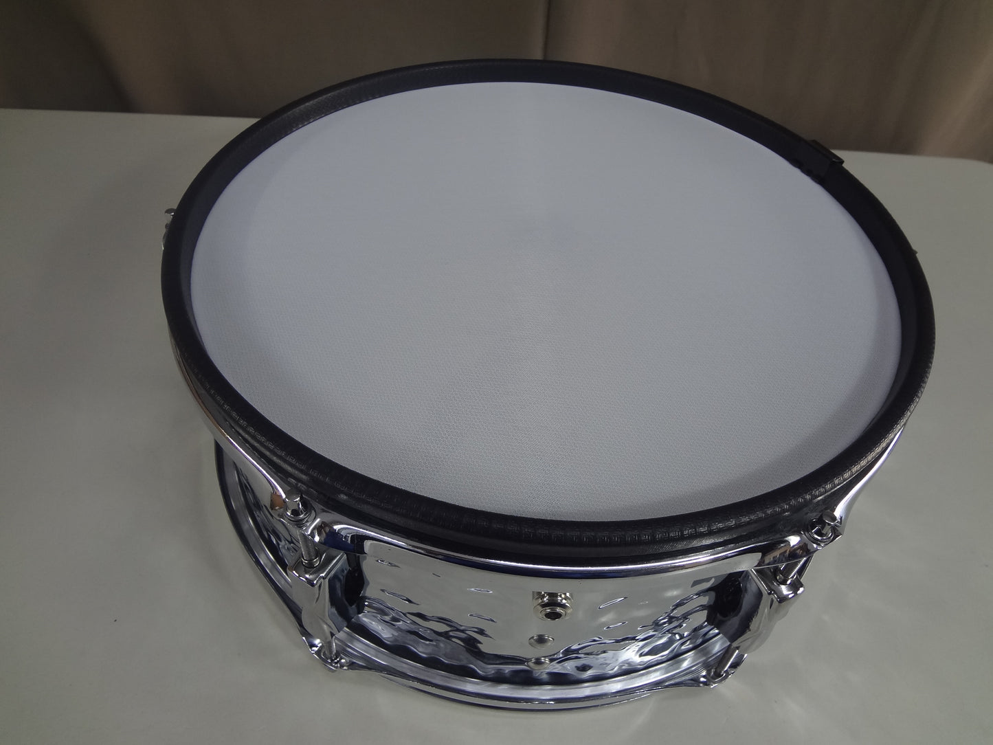 New 14 Inch Custom Electronic Snare Drum - Dimpled Metal Chrome