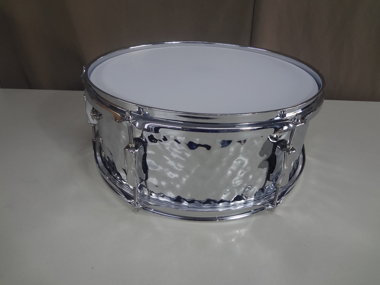 New 14 Inch Custom Electronic Snare Drum - Dimpled Metal Chrome