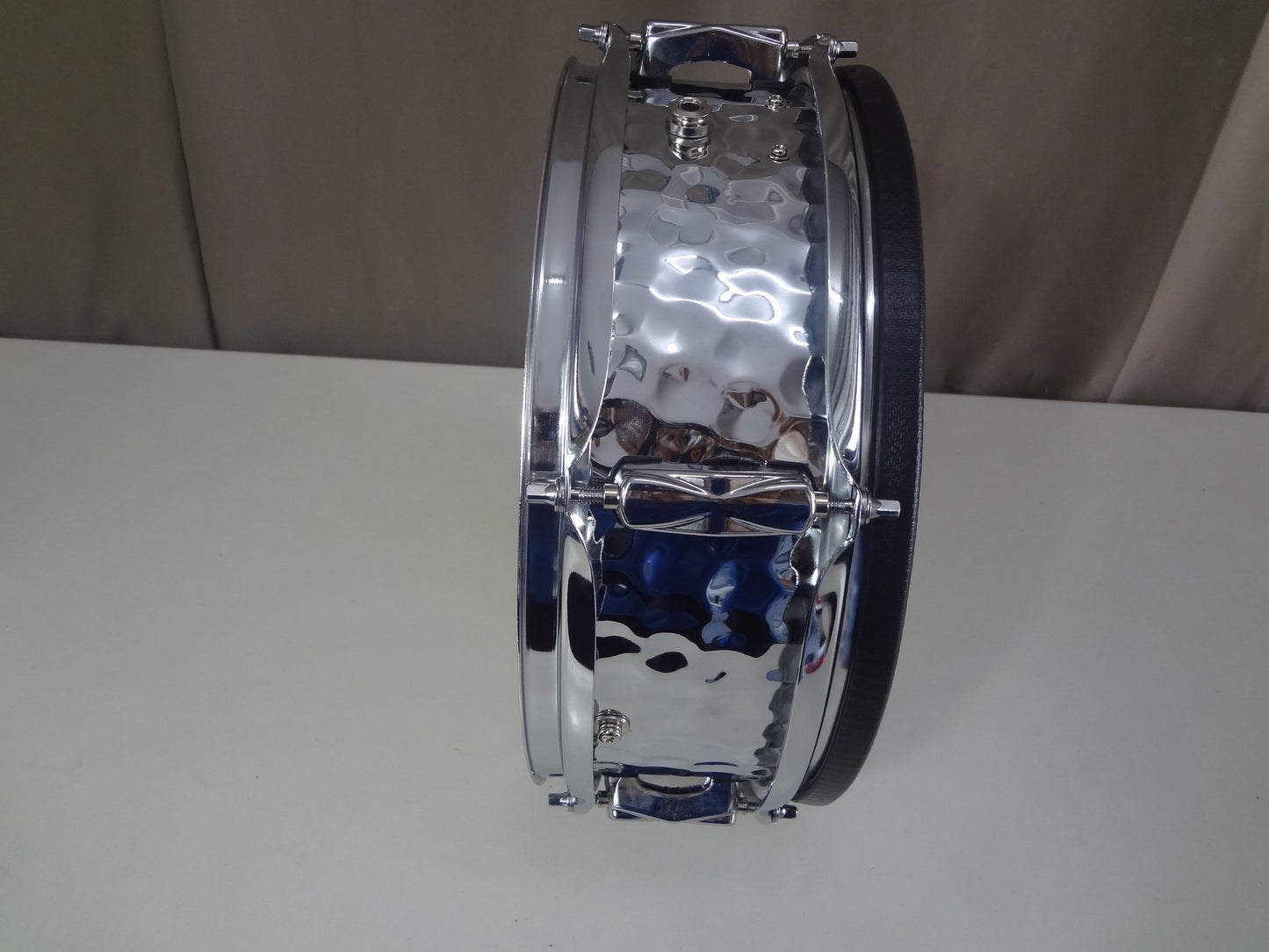 New 12 Inch Custom Electronic Snare Drum - Dimpled Chrome Metal