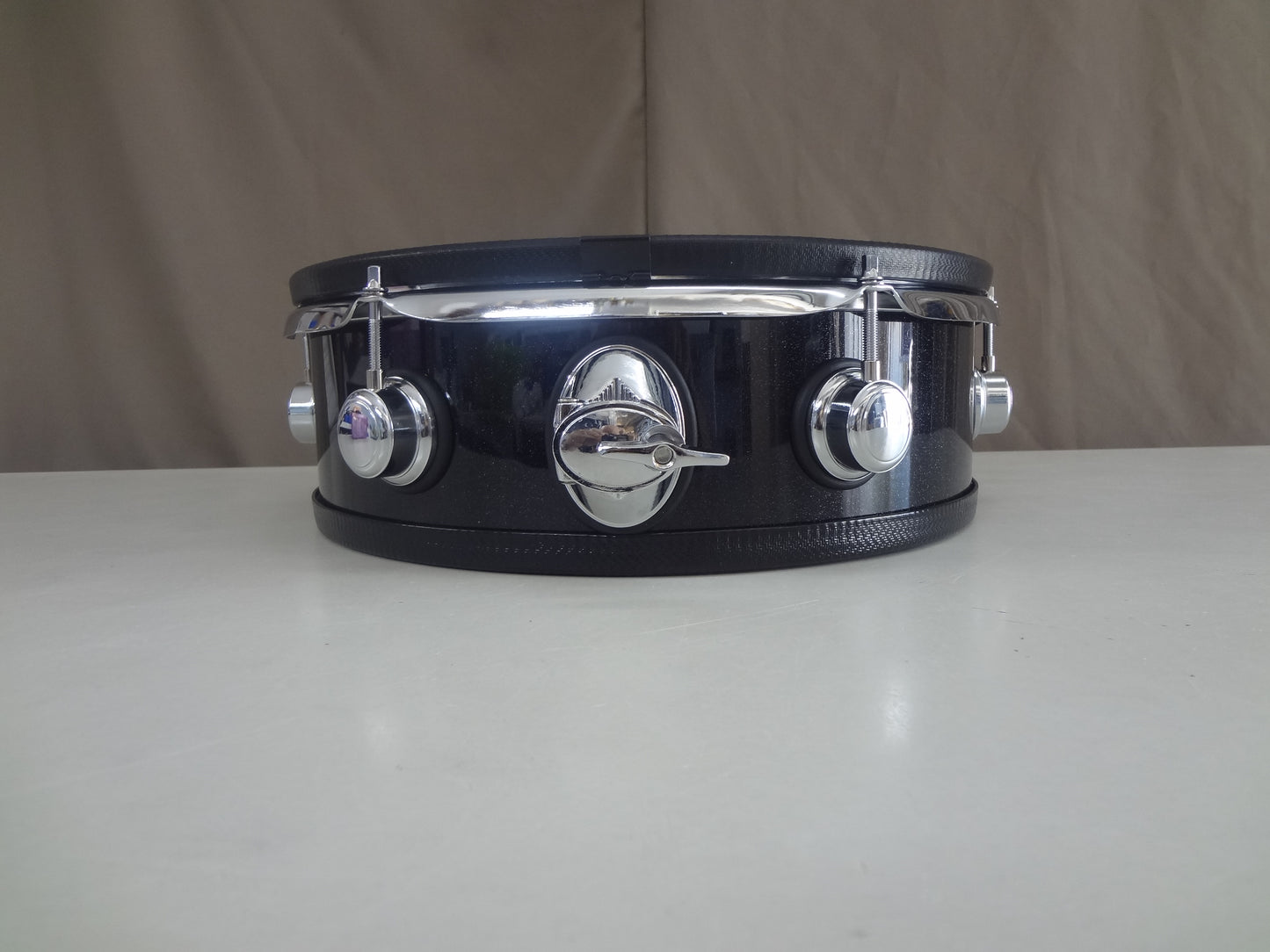 New 14 Inch Custom Electronic Snare Drum - Black- Sparkle wrap.