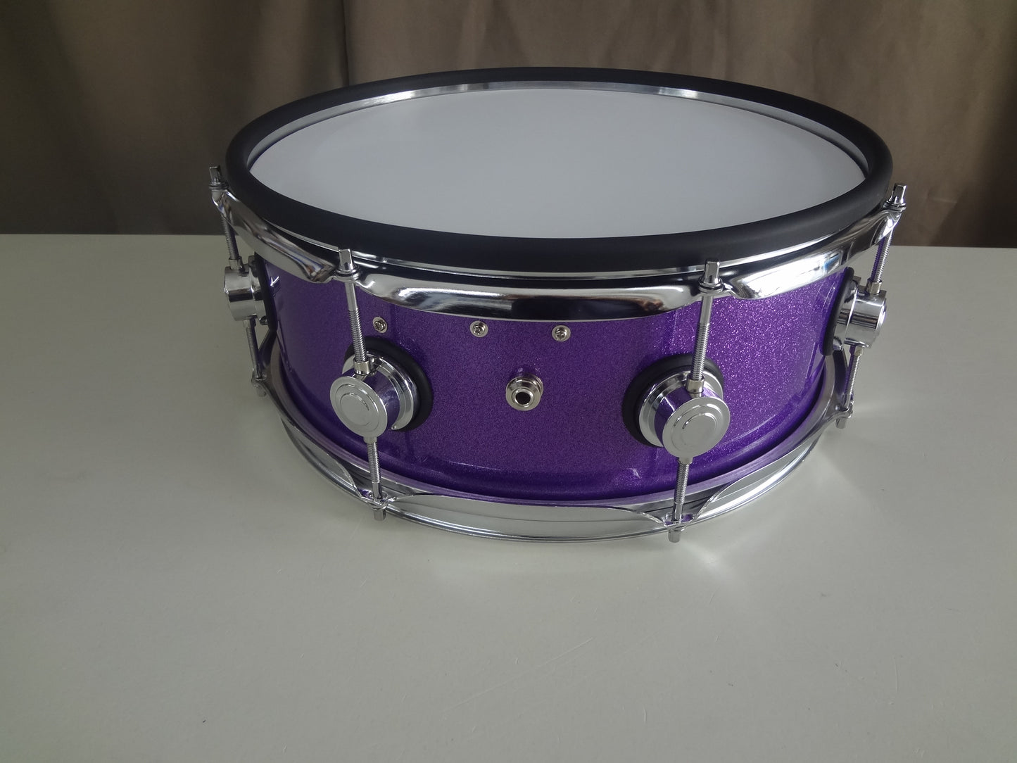 New 14 Inch Custom Electronic Snare Drum - Purple Sparkle