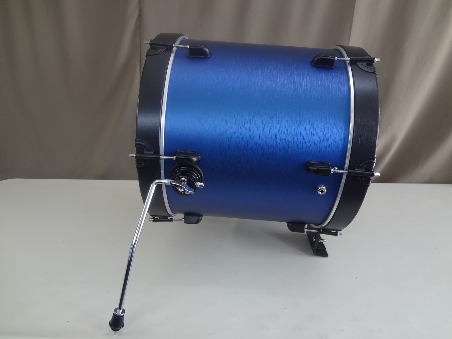 5 Piece Custom Built Electronic Drum Kit with Cymbals, Rack and Module- Blue Brushed Metal