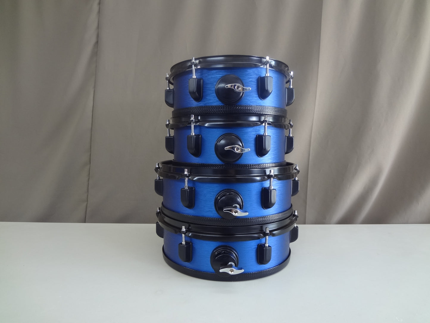 NEW 5 PIECE CUSTOM ELECTRONIC DRUM SHELL PACK - Blue Brushed Metal