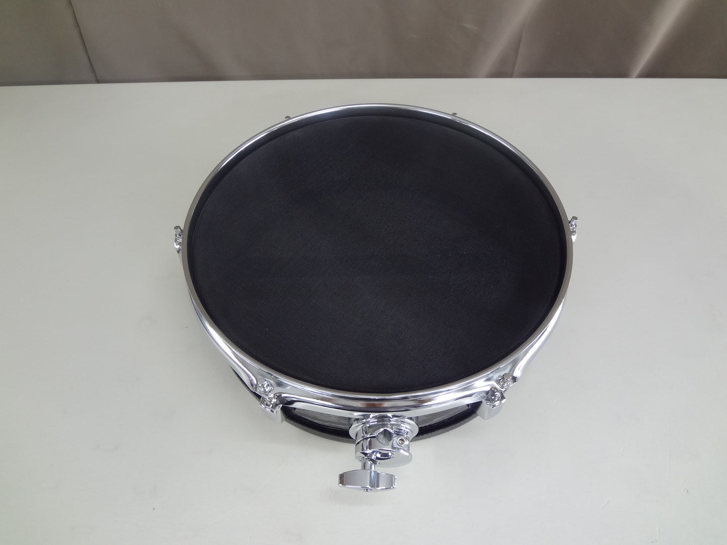 New 13 Inch Custom Electronic Snare Drum - Black/Silver Woodgrain