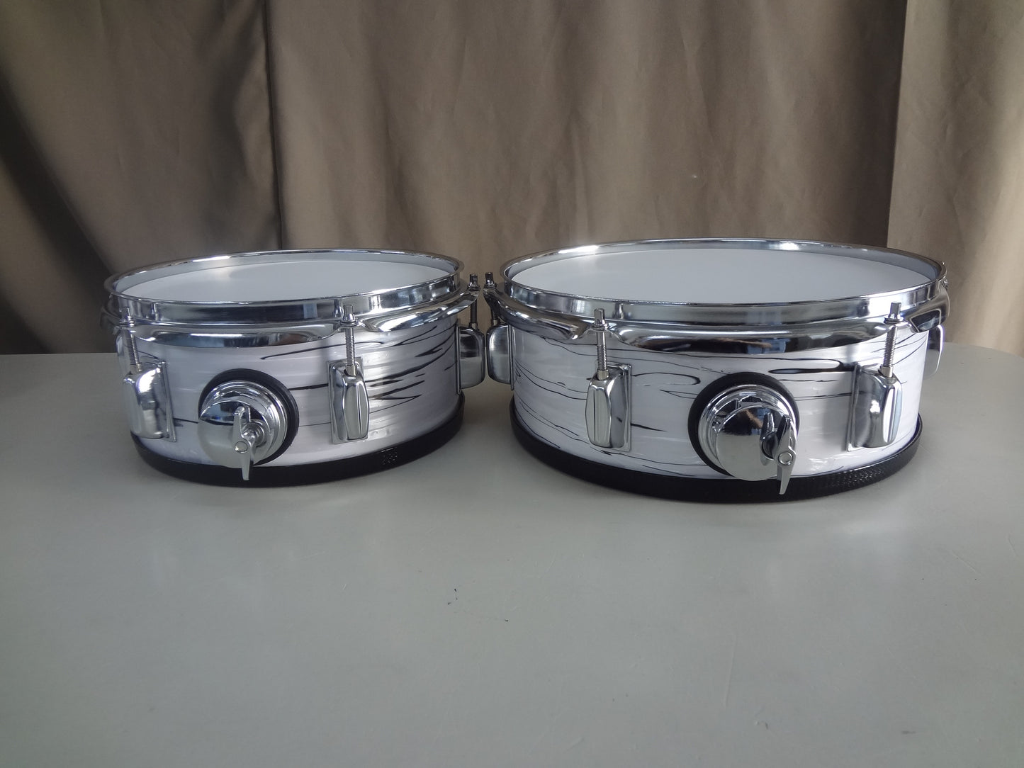 REFURBISHED 4 PIECE CUSTOM ELECTRONIC DRUM SHELL PACK - WHITE/BLACK