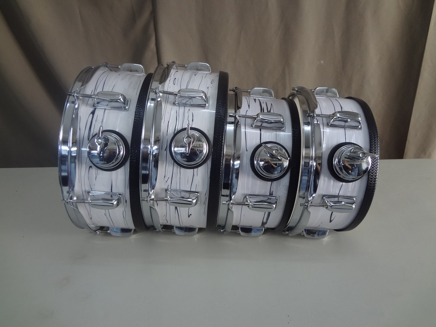 REFURBISHED 4 PIECE CUSTOM ELECTRONIC DRUM SHELL PACK - WHITE/BLACK