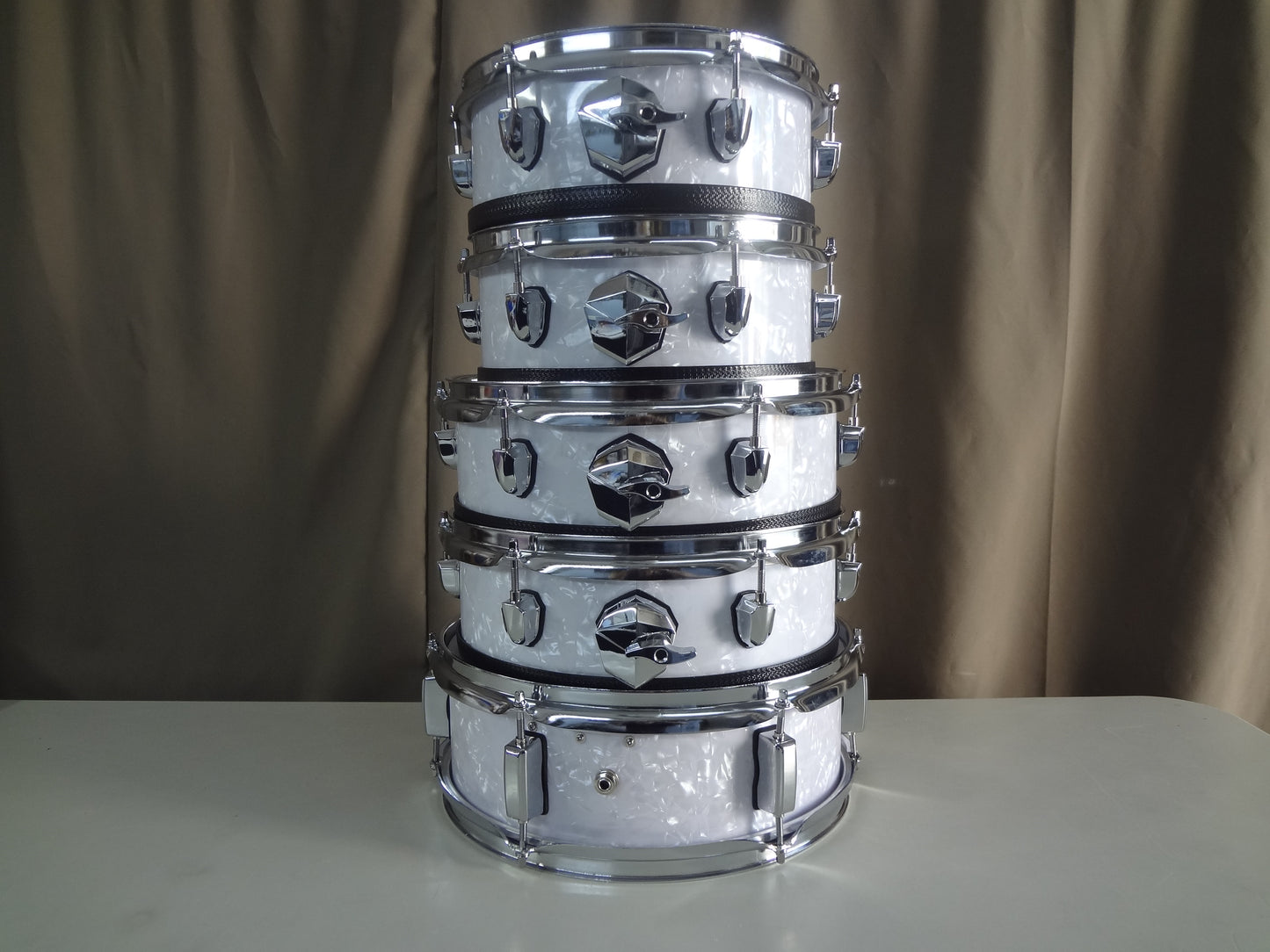 NEW 5 PIECE CUSTOM ELECTRONIC DRUM SHELL PACK - WHITE PEARL