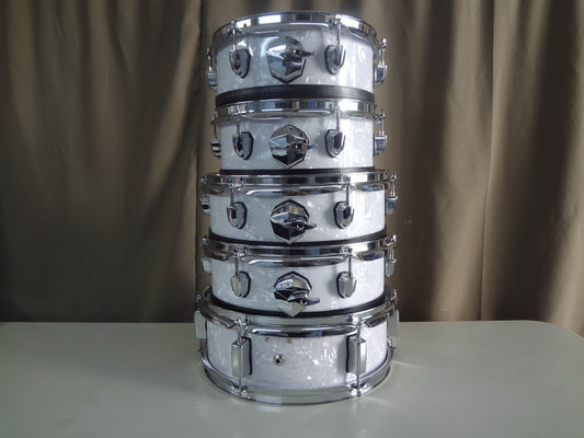 NEW 5 PIECE CUSTOM ELECTRONIC DRUM SHELL PACK - WHITE PEARL