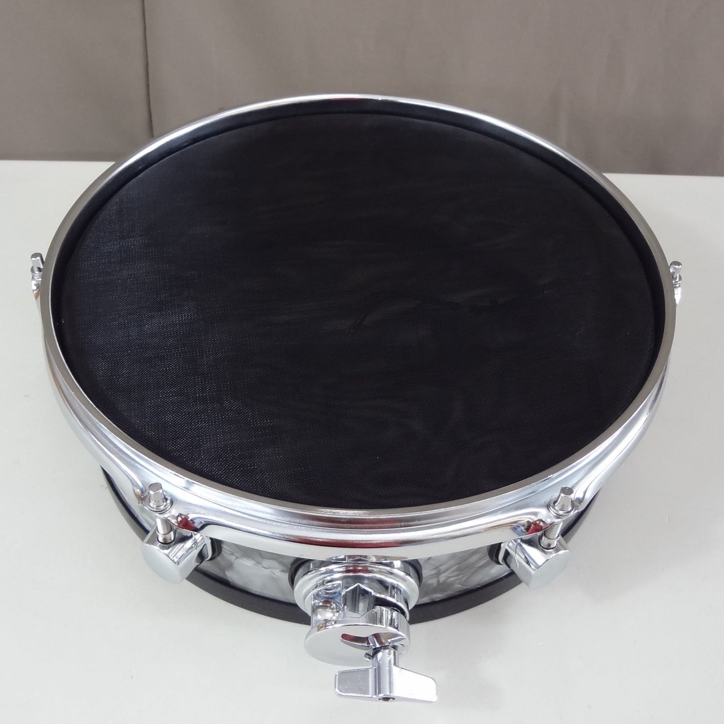 New 12 Inch Custom Electronic Snare Drum - Grey Pearl