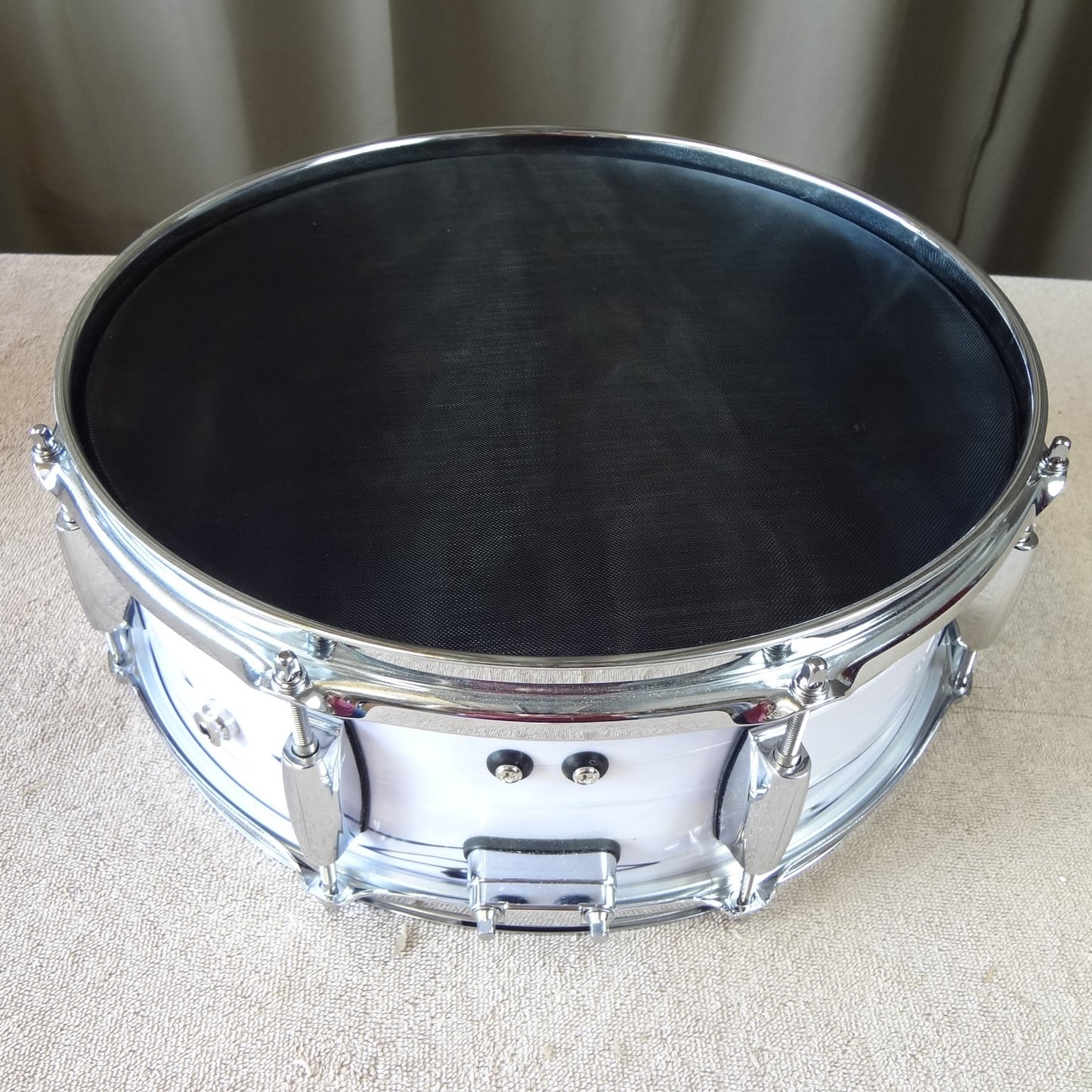 New 14 Inch Hybrid Electronic Acoustic Snare Drum - Black/White