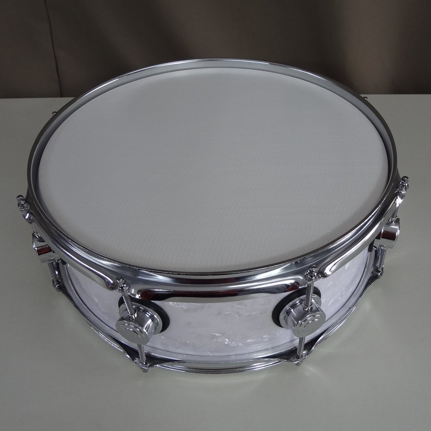 New 14 Inch Custom Electronic Snare Drum - White Pearl