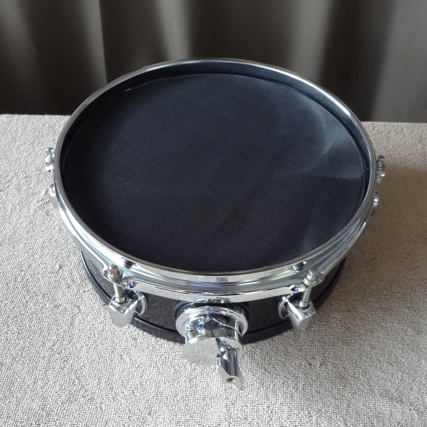Top down view of new 10 inch custom electronic snare drum