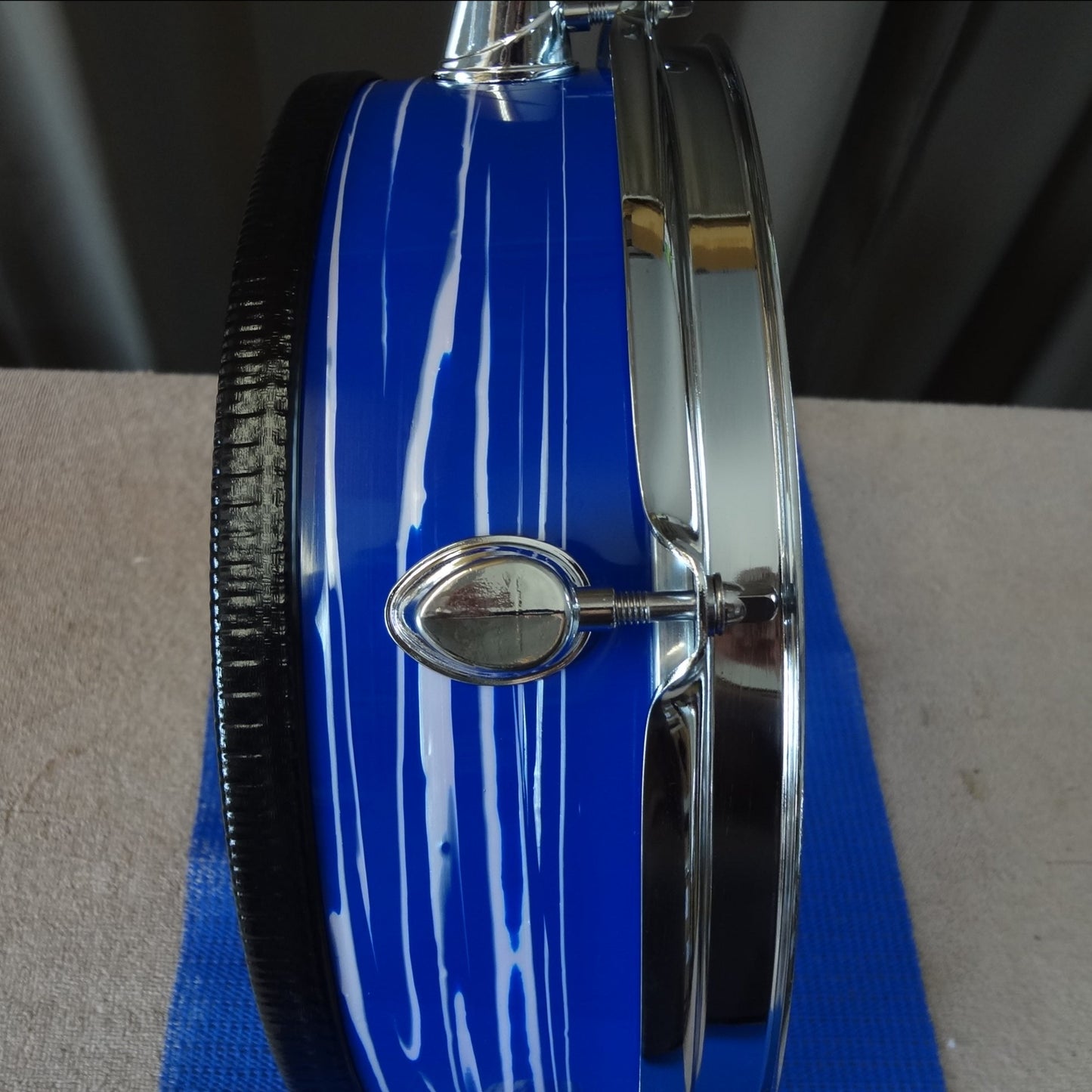 New 12 Inch Custom Electronic Snare Drum - Blue/White