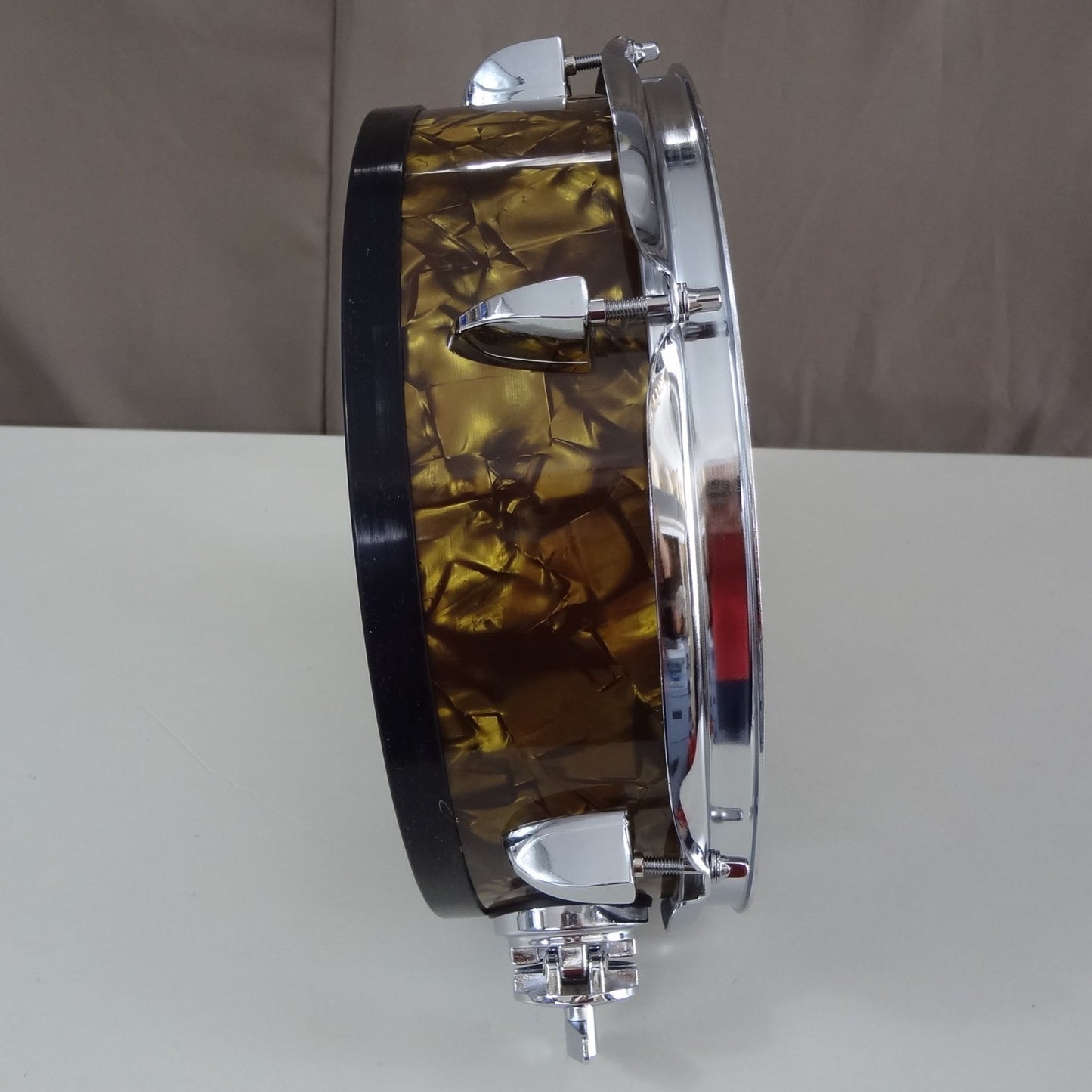 New 12 Inch Custom Electronic Snare Drum - Gold Pearl