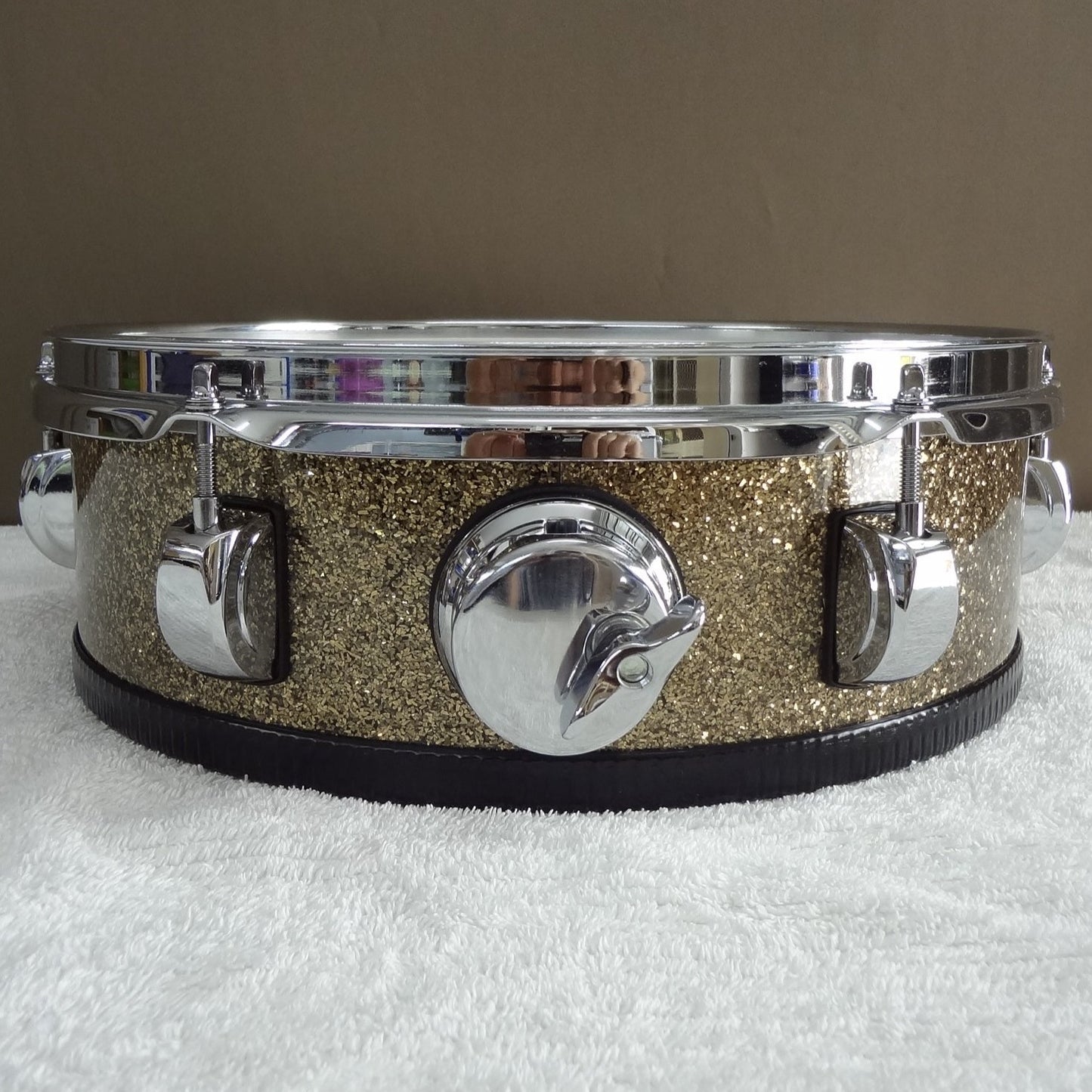 New 13 Inch Custom Electronic Snare Drum - Ginger Glass Glitter