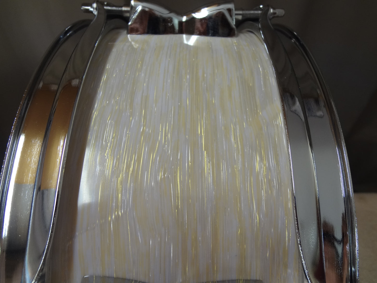 New 13 Inch Custom Electronic Snare Drum - Gold/White Swish