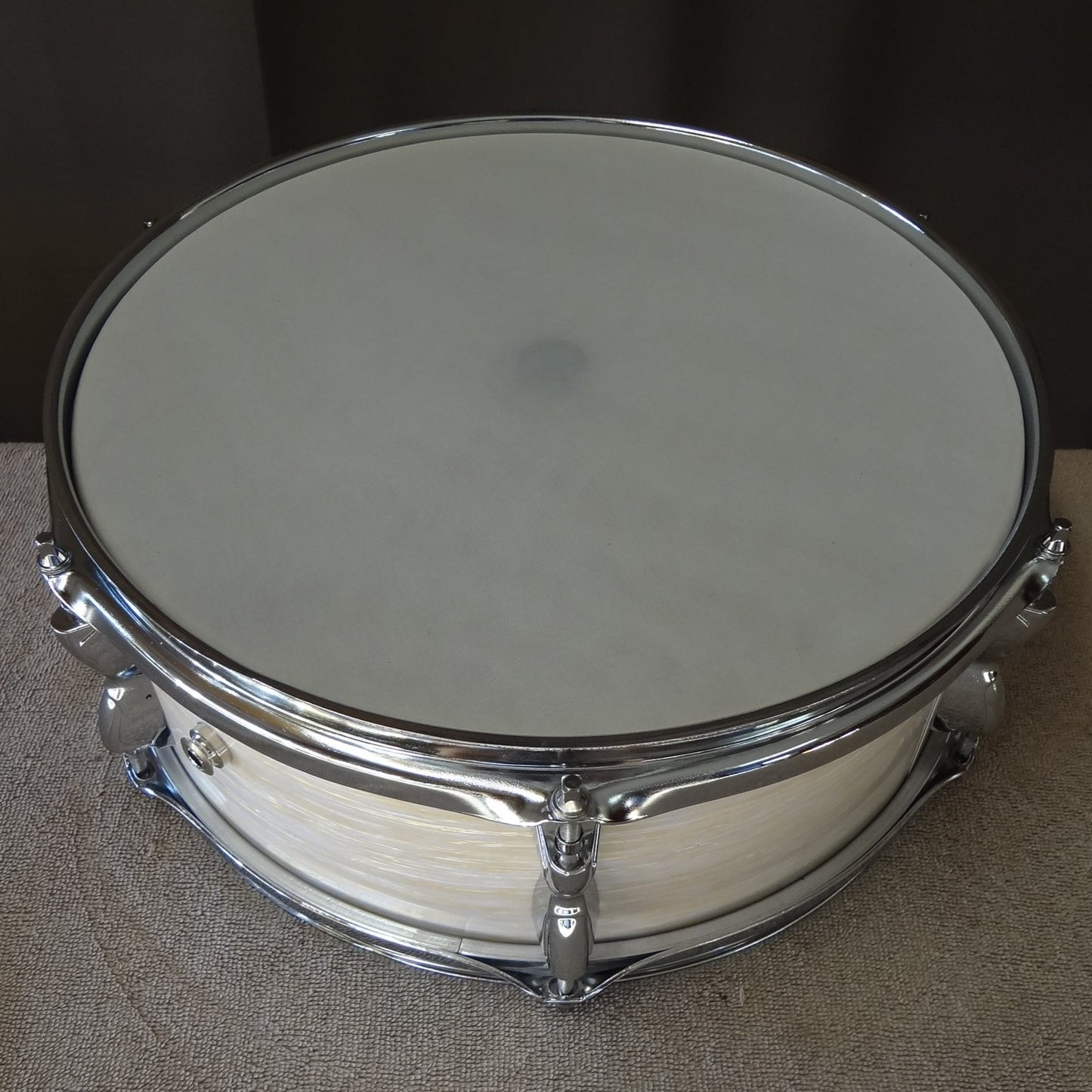 New 13 Inch Custom Electronic Snare Drum - Gold/White Swish