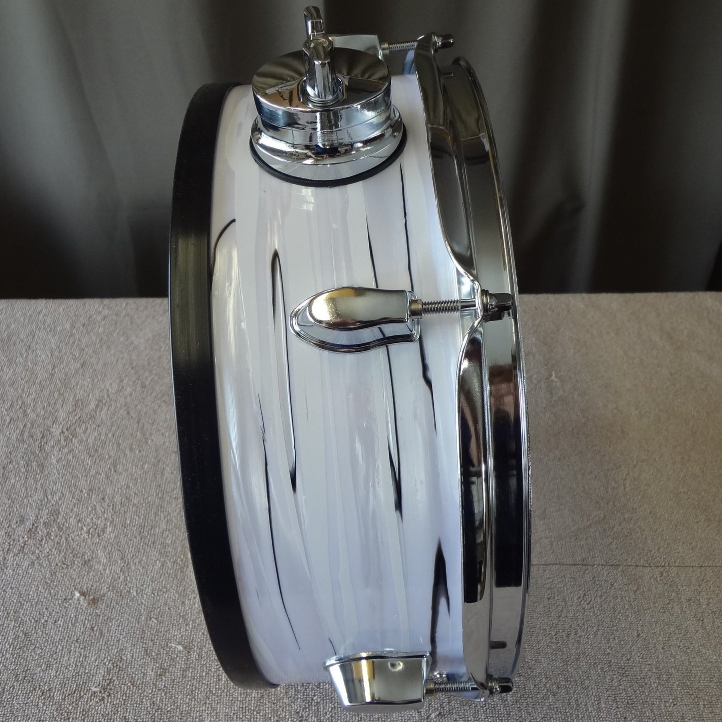 New 13 Inch Custom Electronic Snare Drum - White/Black