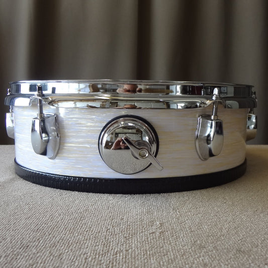New 13 Inch Custom Electronic Snare Drum - White/Gold Swish