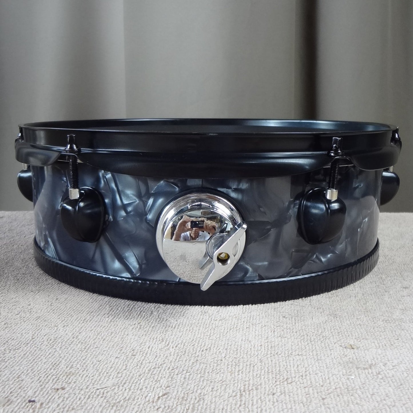 Refurbished 12 Inch Custom Electronic Snare Drum - Black Pearl